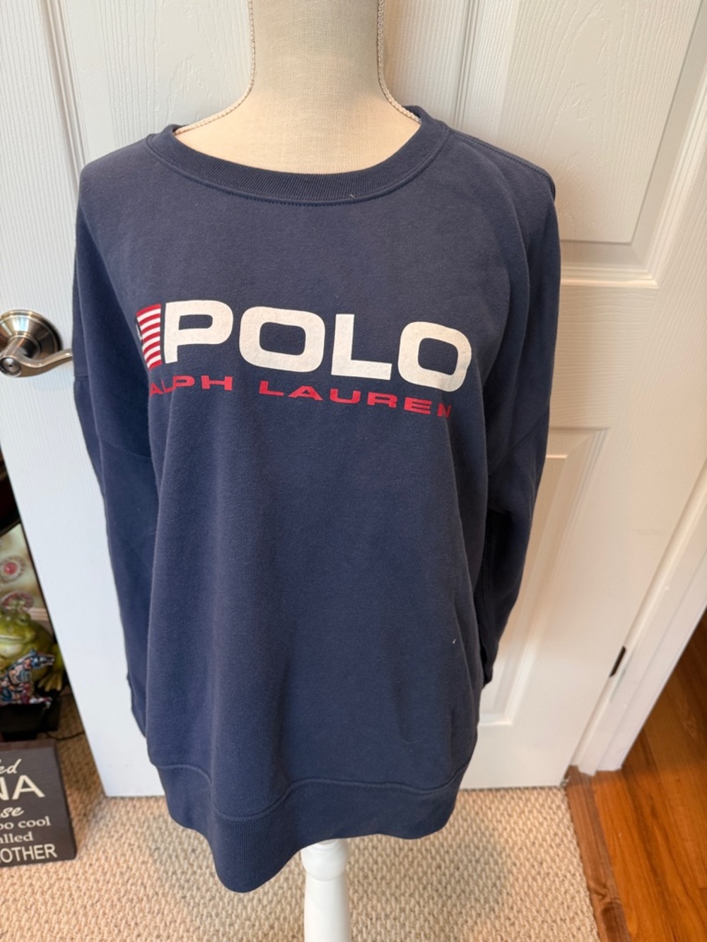 Women’s Polo Ralph Lauren Navy Logo Crewneck Sweatshirt